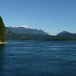 Timed Dent Rapids just right, Toba Inlet behind.